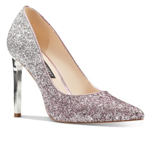 Nine West Shoes - Nine West Silver & Pink Ombré Glitter Tatiana Pump - Size 8
